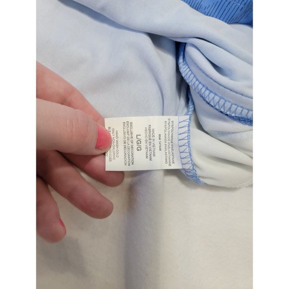 Hang Ten Women Long Sleeve Blue Geometric Large Rash‎ Guard Protection Shirt - Picture 5 of 8